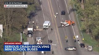 2 school buses involved in 4-vehicle crash in LaPorte County, Indiana, sheriff says