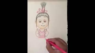 Color Pencil Sketch | Despicable Me| Agnes|Things to do when bored|HomemakerHobbies