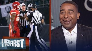 Marshawn Lynch ejected against K.C. for bumping official - Cris and Nick react | FIRST THINGS FIRST
