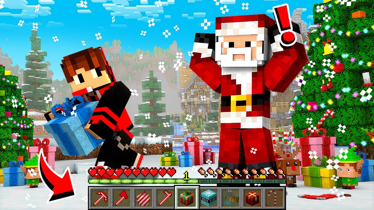 Stealing Santa Claus Gifts In Minecraft Youtube
