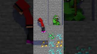 Mikey Never Give Up Mining! - MAIZEN Minecraft Animation #shorts