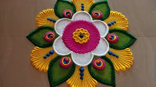 Simple rangoli design||Diwali rangoli design|| Navaratri rangoli|| Rangoli designs