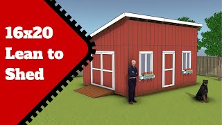 DIY 16x20 Lean to Shed Plans - How To Video