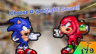 KNUCKLES, JUST CHOOSE A SPAGHETTI SAUCE (Sprite Animation) #shorts