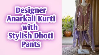 Womens Designer Dhoti Pants with Anarkali Fancy Kurti