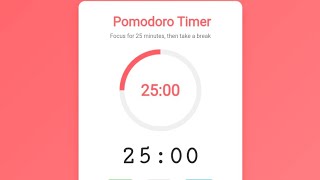 Pomodoro Timer using HTML CSS JavaScript | Productivity App Project Tutorial