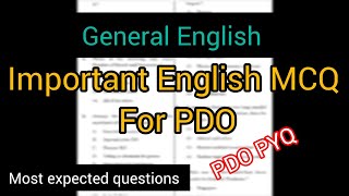 very important English mcqs for PDO | most expected questions | #pdoexam #generalenglish