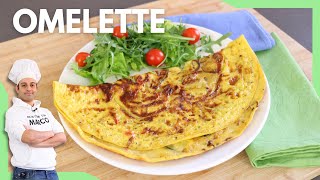 Omelette de verduras 🥬 omelet esponjoso receta en español en la cocina con marco