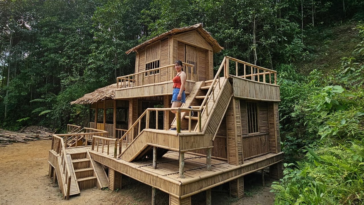 FULL VIDEO: 45 Days Building Two-Story Bamboo House - Living With ...