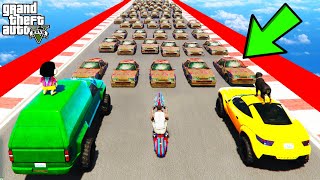 FRANKLIN TRIED IMPOSSIBLE CAR SPEED BUMPS MEGARAMP PARKOUR CHALLENGE IN GTA 5 | SHINCHAN and CHOP