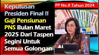 FINAL ‼️ Gaji Pensiunan PNS Bulan Maret 2025 Dari Taspen Segini Untuk Semua Golongan @kangedibae