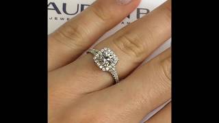 0.84 ct Round Diamond Halo Engagement Ring