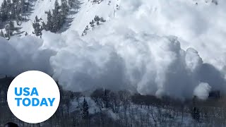 Avalanche charges down a Utah mountain, covers skiers in a snow cloud | USA TODAY