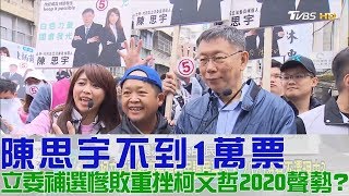 【完整版下集】立委補選陳思宇不到1萬票！慘敗重挫柯文哲2020聲勢？少康戰情室 20190128