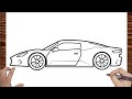 How To Draw MASERATI MC20 - Easy Car drawing