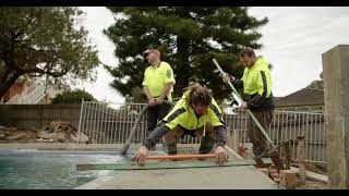 Narellan Pools concrete pour with Found Concrete