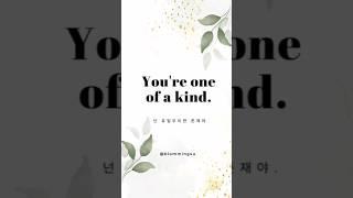 넌 유일무이한 존재야. You're one of a kind. #매일영어 #매일딱한문장영어 #더블루밍영어