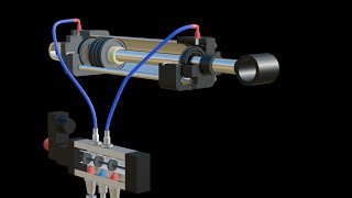 How a Pneumatic Cylinder Works 3D