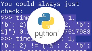 Comparing Performance in Python: equal versus non equal