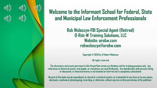 Course #1 Web Preview - Potential Confidential Informants: Locating and Selecting
