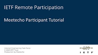 Meetecho Participant Tutorial