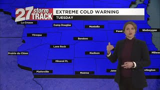 Dangerously cold through Tuesday morning, light snow on the way