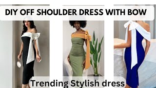 DIY/How to cut & sew a stylish dress with cape shoulder & bow tie design/Beginner friendly Tutorial