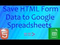 How to Submit HTML Form Data to Google Sheets | Save Using doPost Method | AppScript | JavaScript