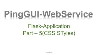 Python Web service for Networking using Flask - CSS Styles