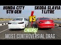 MUST WATCH DRAG😱SKODA SLAVIA 1.0 VS HONDA CITY 5TH GEN🔥#290/365 #best #viral #share #youtube #india