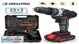 Drillpro Cordless Impact Drill 21V Li-Ion Battery Powered High Torque Drill Review