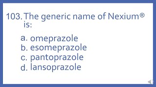 Top 200 Drugs Practice Test Question - The generic name of Nexium is:
