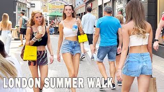 Central London Walk | Oxford Street, Regent Street summer walk 2022 | London walking Tour [4K HDR]