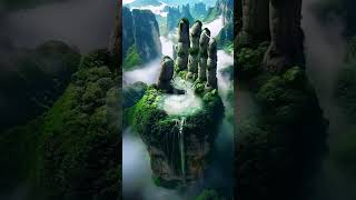 @The dragon plays in the water, at the top of the Kunlun Ruins # the scenery on the cliff # painting