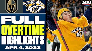 Vegas Golden Knights vs. Nashville Predators | FULL Overtime Highlights - April 4, 2023