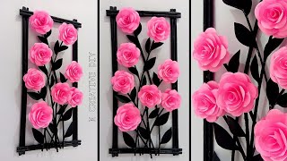 Rose wall hanging craft | Diy Home decor ideas | Diy room decor | Paper wall decor | Paper Wall mate