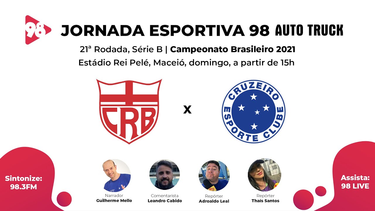 CRB X CRUZEIRO - 21ª RODADA DA SÉRIE B, CAMPEONATO BRASILEIRO 2021 - AO ...