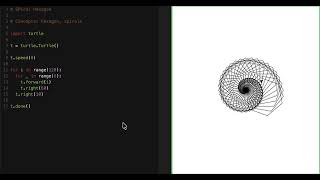Python Program for Spiral Hexagon #hexagon #spiral #art #graphics #fun #coding #python #programming