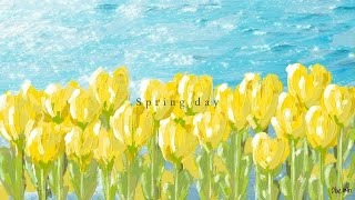 봄 플리 🌷 햇살처럼 밝고 경쾌한 감성 팝송 모음 | Drawing process video