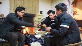 【野居青年】大铁锅炖羊肉，吃肉贴膘， 抵御严寒