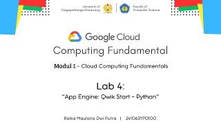 Lab 4 - App Engine: Qwik Start - Python | Modul 1 | Google Cloud Computing Foundations