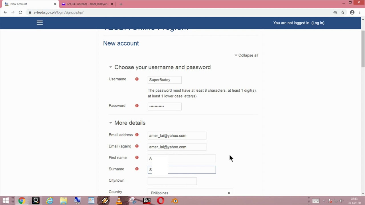 Paano Mag Enroll Register Sa Tesda Online Program Part 1 Youtube