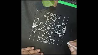 9*9 dots easy beautiful simple daily kolam rangoli designs అందమైన రోజువారీ చిన్న పూల ముగ్గు 🌺☘️🌷