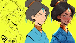 HOW TO LEARN DIGITAL PAINTING ?!! START TO FINISH TUTORIAL USING CLIPSTUDIOPAINT !!