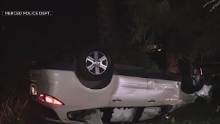Merced Police: Vehicle flips upside down with child inside, driver arrested for DUI