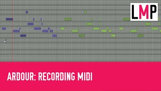 Recording audio and using MIDI in Ardour3: Part 4 - Recording MIDI, quantizing, transposing + more