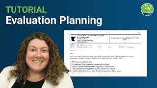 Evaluation Planning (SpEd Tutorial)