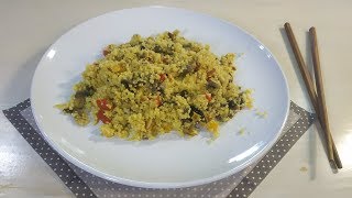 Mejor receta de cuscus con champiñones y vegetales.