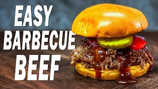 EASY BBQ Beef For Delicious Gameday BBQ Beef Sandwiches