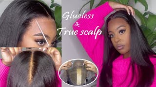 Make Your Wig Look Like Scalp| Realistic True Scalp Glueless Wig Install | Hairvivi